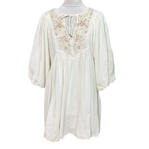 Anthropologie Viveka Embroidered Mini Dress Size Small